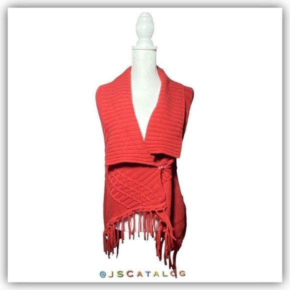 Cable Knit Open Cardigan Vest Sweater EUC - Size M - Picture 4 of 5